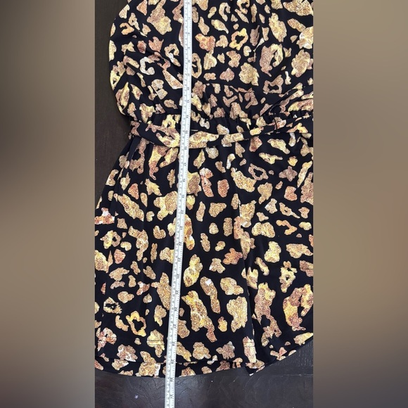 Thalia Sodi Black & Gold Leopard Print Halter Romper Size XS - Picture 12 of 15